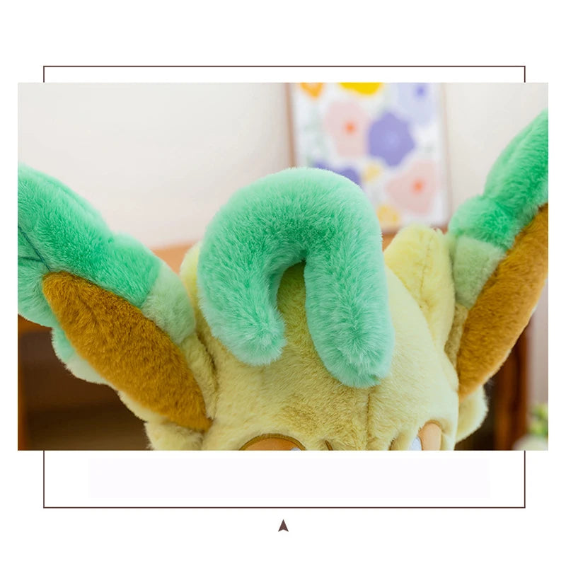 45/80cm Large Leafeon Pokemon Plush Toys Doll Cartoon Ornament Stuffed Plushie Kawaii Eevee Pillow Pokémon Gift for Children