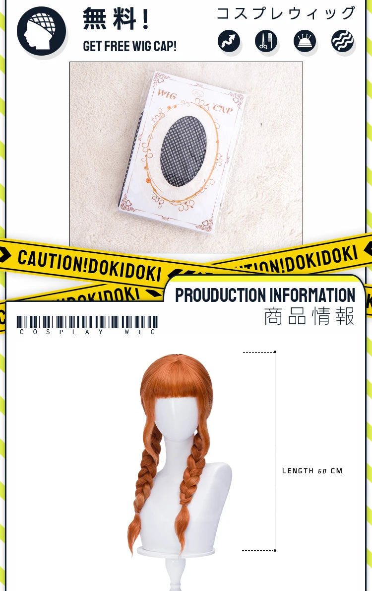 IN STOCK Wednesdayy Agnes Enidd Morticiaa Wig Anime DokiDoki Women Halloween Cosplay Long Hair High Heat Resistant Free Wig Cap