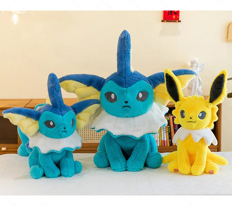 45/60/80CM Big Size Pokémon Jolteon Plushies ‌Vaporeon Cartoon Anime Stuffed Ornament Comfortable Soft Doll Children's Toy Gift