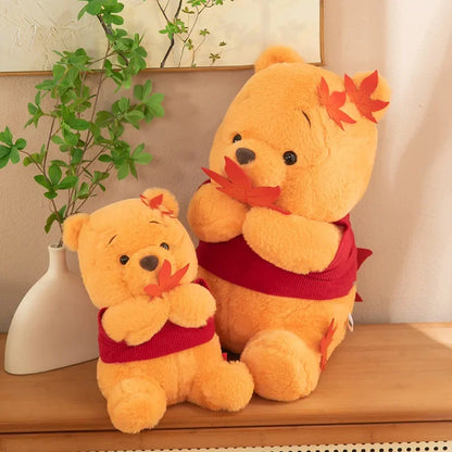 70cm Big Size Disney Pooh Bear Maple Leaf Anime Plush Stuffed Doll Room Plushies Pillow Cute Ornaments Children's Holiday Gifts