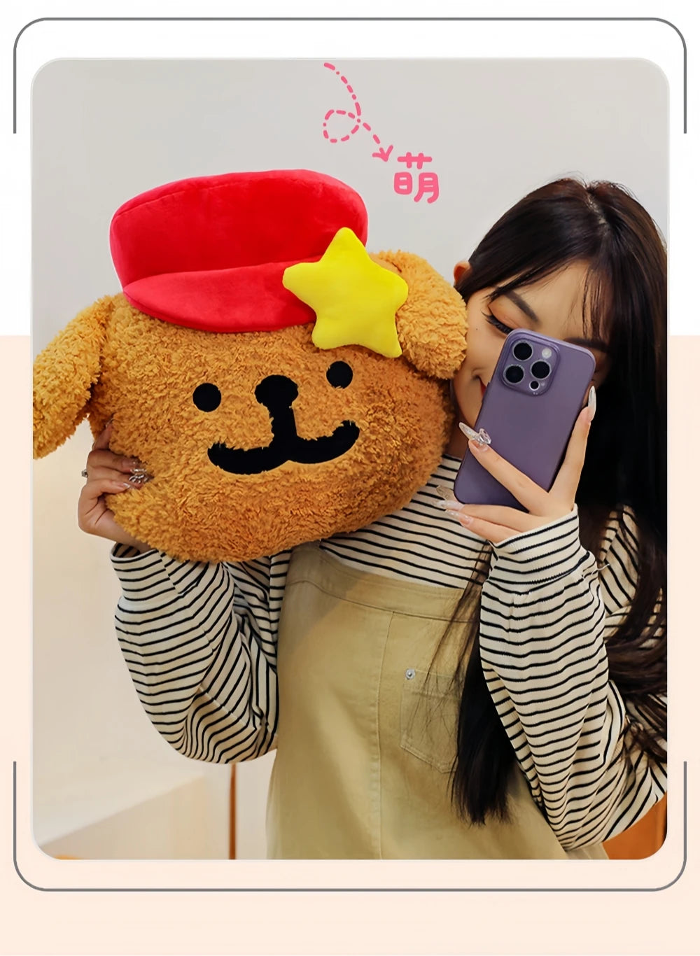 65cm Big Size Maltese Line Hat Dog Cartoon Anime Plush Stuffed Doll Toy Cute Room Bolster Sleeping Pillow Plushies Holiday Gifts