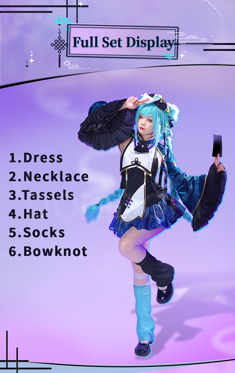 Mikuu Zombie Cosplay Costume DokiDoki-R Women Cute Zombie Dress Chinese Vampire Costume Mikku Halloween