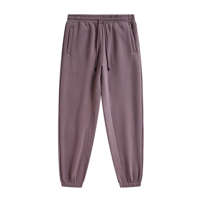 ZODF Unisex 345gsm Fleece Sweatpants Loose Fit Retro Hip Hop Winter Joggers HY0005 - Haze Purple / S / China Mainland