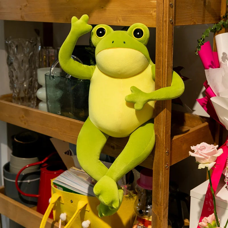 50cm Cute Cozy Frog Plushies Soft Stuffed Animal Funny Frog Toy with Scarf Kawaii Gift For Girl Boy Girlfriend