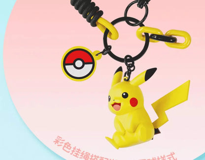 Genuine Pokemon Keychain Pikachu Gengar Sylveon Sprigatito Quaxly Fuecoco Anime Action Figure Toy Keyring Fragrance Pendant Gift