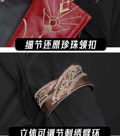 iCoser Love and Deepspace Xavier Cosplay Costume Black Hunter Uniform Shimmering Moonlight Halloween Party Women Men Carnival