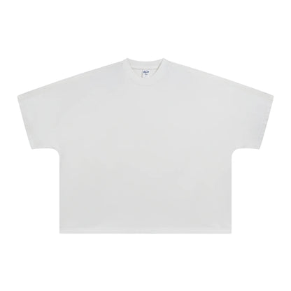 ZODF Trendy 2025 Summer Men’s 275gsm Cotton Seamless Oversized O-Neck Casual T-Shirt HY1030 - WHITE / XL / China
