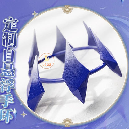 iCoser Genshin Impact Skirk Cosplay Costume Wig Dress New Skin Uniform Headwear Metal Props Halloween Party Women Girls Carnival