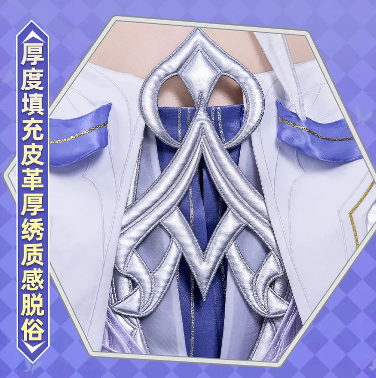 Genshin Impact Columbina Cosplay Costume Wig The Damselette Dress Uniform Eye Mask Eleven Fatui Harbingers Halloween Women Girls