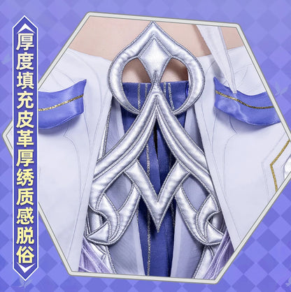 Genshin Impact Columbina Cosplay Costume Wig The Damselette Dress Uniform Eye Mask Eleven Fatui Harbingers Halloween Women Girls