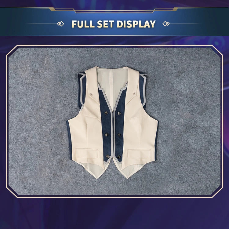 Viktorr Jaycee Cosplay Costume Game S-3XL Dokidoki-SR Men Uniform Suit Plus Size Full Set - Vest Only / L / PRE-SALE