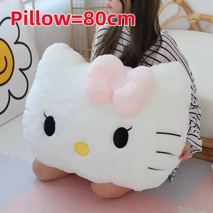Sanrio Cuddly Hello Kitty Back Cushion Soft Cartoon Pillow Sofa Bed Bay Window Home Decor Pillow Hug Plushies Xmas Gift For Girl