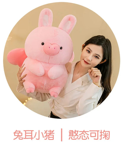 New 55cm Soft Kawaii Love Pink Pig Plush Pillow Stuffed Super Cute Round Pig High Quality Doll Gift for Childre Birthday Gift