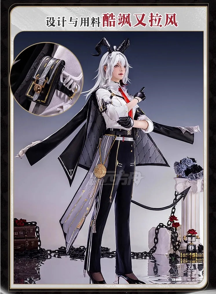 iCoser Wuthering Waves Zani Cosplay Costume Wig Uniform Headwear Tail Earrings Rinascita Halloween Party for Women Carnival Prop