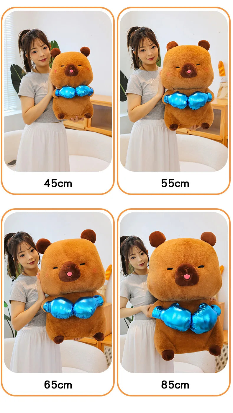 Plush Capybara Boxing Toy Stuffed Animal Cute Cuddly Pillow Decor for Kids Birthday Xmas Gift Wholesale Plush Toy Stuffed Animal