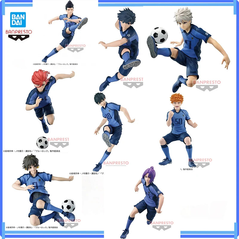Bandai Original Banpresto Blue Jail Isagi Yoichi Bachira Meguru Chigiri Hyoma Nagi Seishiro Anime Model Figures Collect Toys