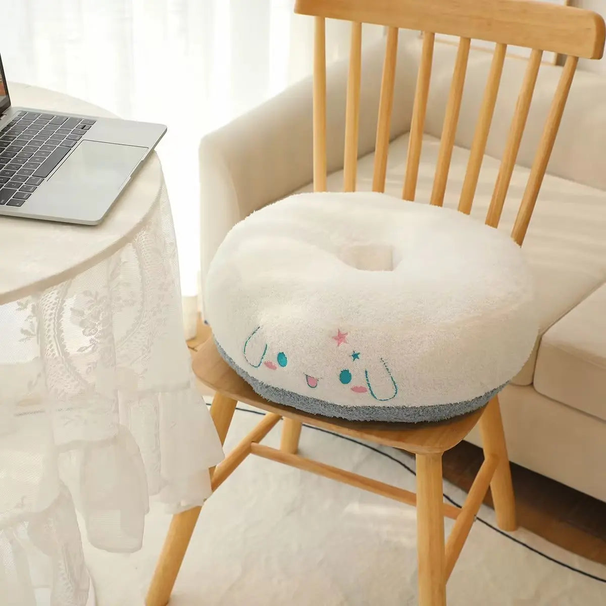 Sanrio Series Donut Shaped Plush Cushion Kuromi My Melody Pochacco Cinnamoroll Plush Seat Cushion Gifts For Children