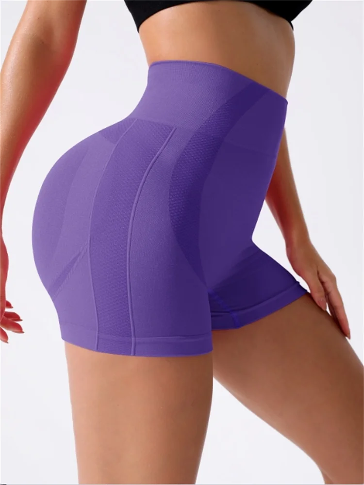 Women Seamless Yoga Shorts Tummy Control Push Up Quick Dry Fitness Gym Cycling Sportwear