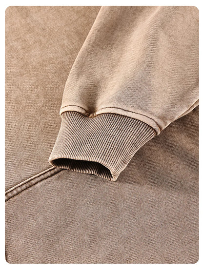 ZODF Autumn Winter Men 420gsm Heavyweight Washed Cotton Hoodie Streetwear Sweatshirt HY0307