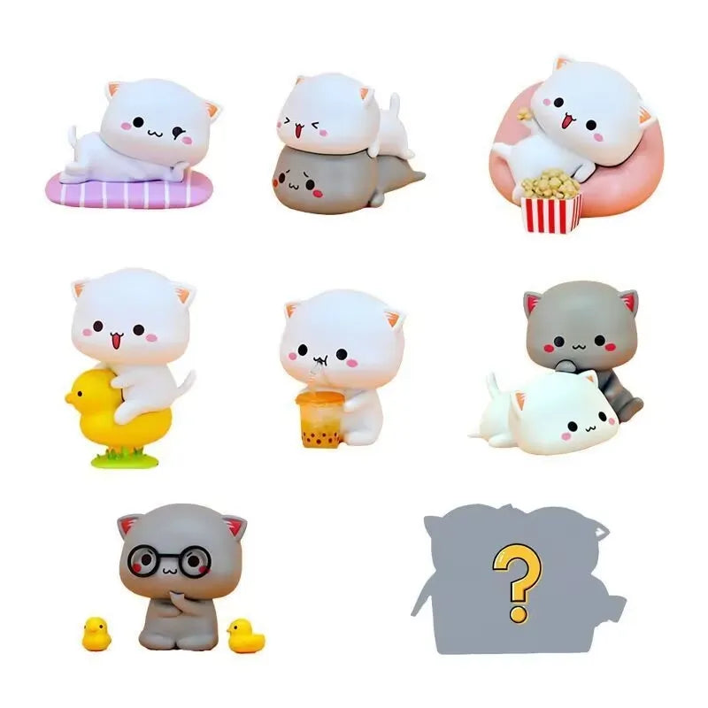 Kawaii Mitao Cat 2 Season Lucky Cat Cheap Cute Cat Blind Box Toys Surprise Figure Cartoon Doll Collect Model Home Holiday gifts