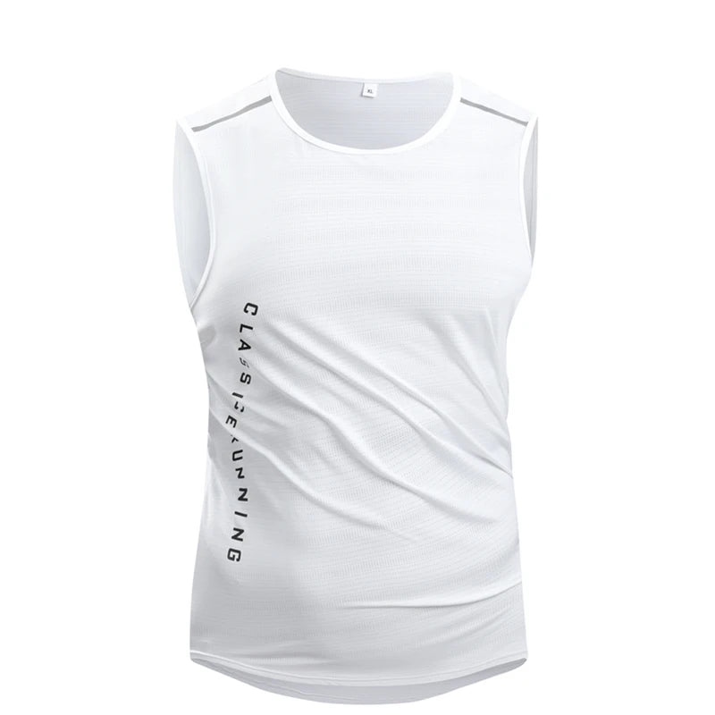 Chrlck Men’s Quick Drying Running Vest Breathable Mesh Sleeveless Gym Fitness Tank Top