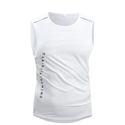 Chrlck Men’s Quick Drying Running Vest Breathable Mesh Sleeveless Gym Fitness Tank Top