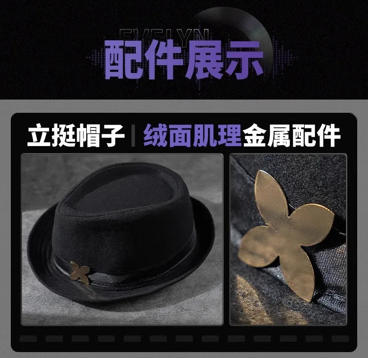 Zenless Zone Zero Hugo Cosplay Costume Wig Hat Mask Earrings Mockingbird New Eridu Hugo Vlad Ravenlock Halloween for Women Girls