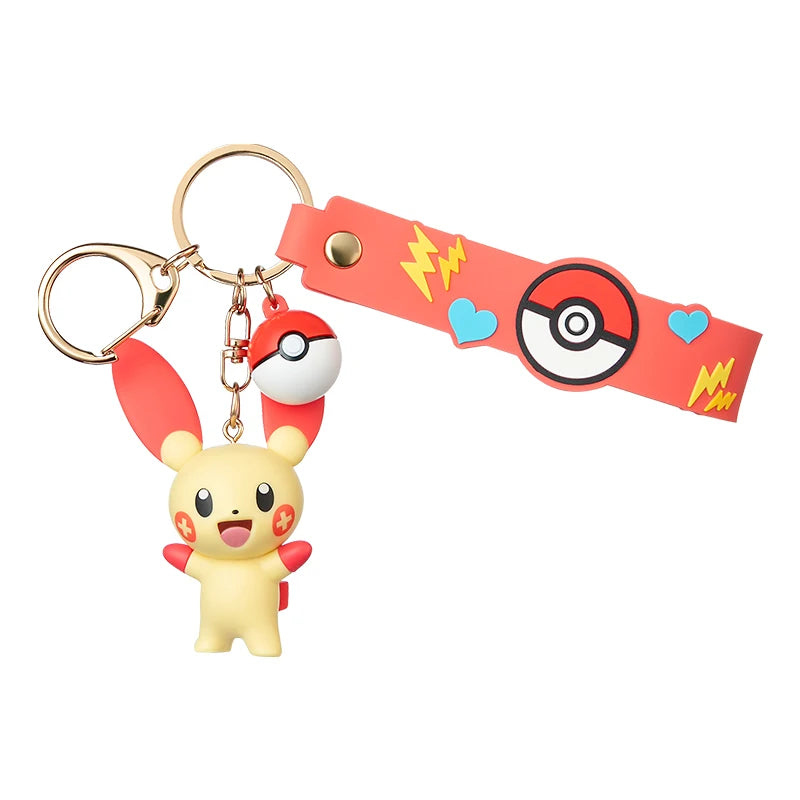 Genuine Pokemon Morpeko Keychain Gengar Meowth Cubone Jigglypuff Mimikyu Anime Action Figure Toy Keyring Fragrance Pendant Gift