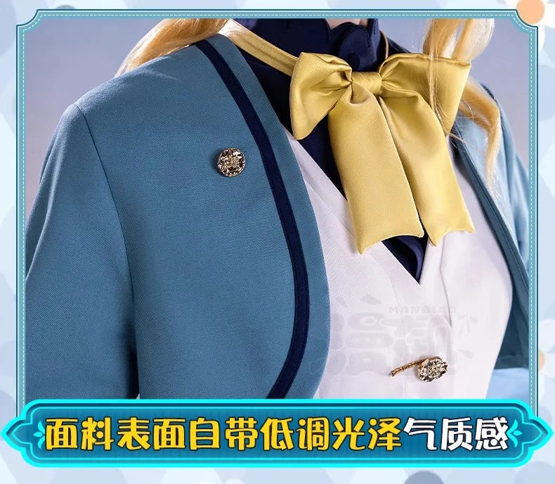 Anime Secrets of The Silent Witch Monica Everett Cosplay Costume Dress College Uniform Headwear Halloween Party for Women Girls