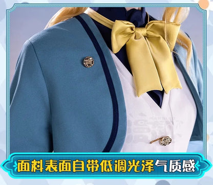 Anime Secrets of The Silent Witch Monica Everett Cosplay Costume Dress College Uniform Headwear Halloween Party for Women Girls