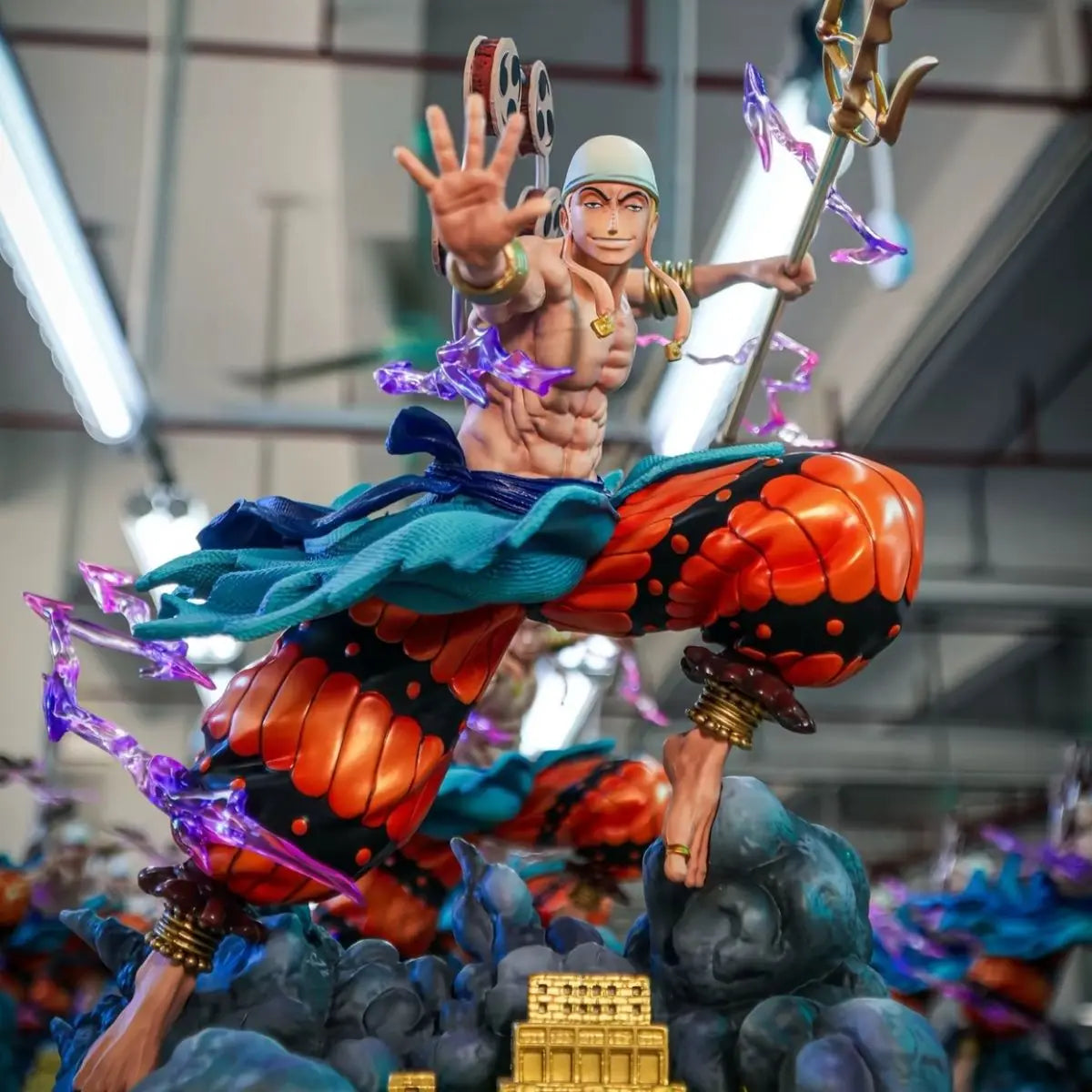New 28cm One Piece Anime Figure Thor Enel Gk Figurine Oversized Manga Statue Action Model Doll Collectible Ornaments Kids Gifts