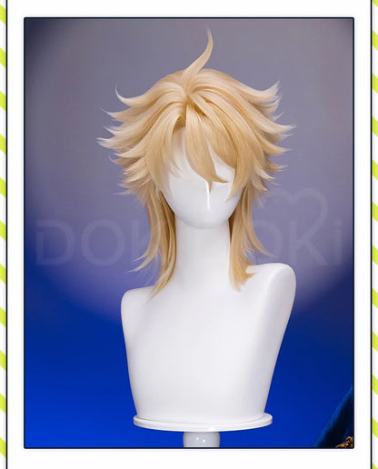 IN STOCK Varka Durin Rerir Wig Game Genshin Impact Song of the Welkin Moon DokiDoki Knights of Favonius Varka Wig Halloween Horn