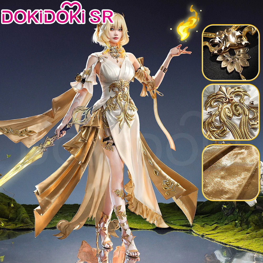 IN STOCK Aglaea Cosplay Costume Game Honkai: Star Rail DokiDoki-SR HSR Women Golden Gorgeous Dress Aglaea Halloween Wig