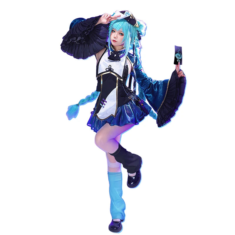 Mikuu Zombie Cosplay Costume DokiDoki-R Women Cute Zombie Dress Chinese Vampire Costume Mikku Halloween
