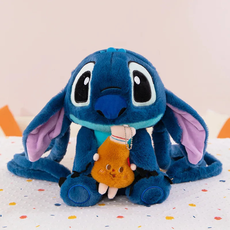 27CM Lilo and Stitch Backpack Cartoon Disney Plush Toy Anime Stuffed Kawaii Soft Stich Doll Plushie Kids Bag Birthday Xmas Gifts