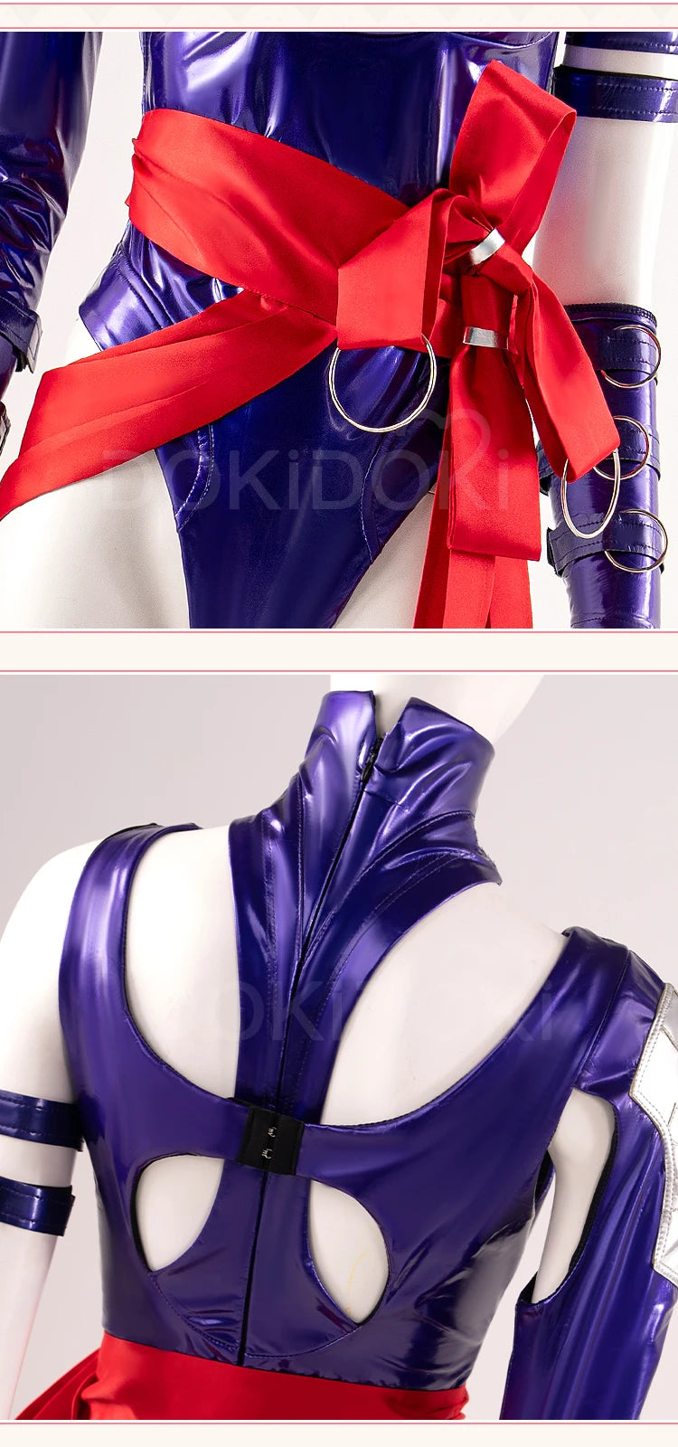 Psylockee Cosplay Costume Game【XS-3XL】DokiDoki-N Women Purple Bodysuit Dress Cosplay Plus Size