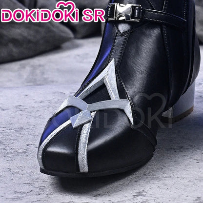 Flins Durin Cosplay Shoes Game Genshin Impact DokiDoki-SR Men Short Long Black Boots Kyryll Chudomirovich Halloween Cosplay