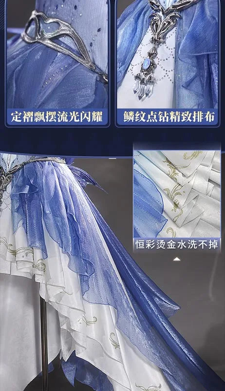 Love and Deepspace MC Cosplay Costume Deepsea Waves Dress Heroines Uniform Carnival Outfit Headwear Halloween Party Women Girls