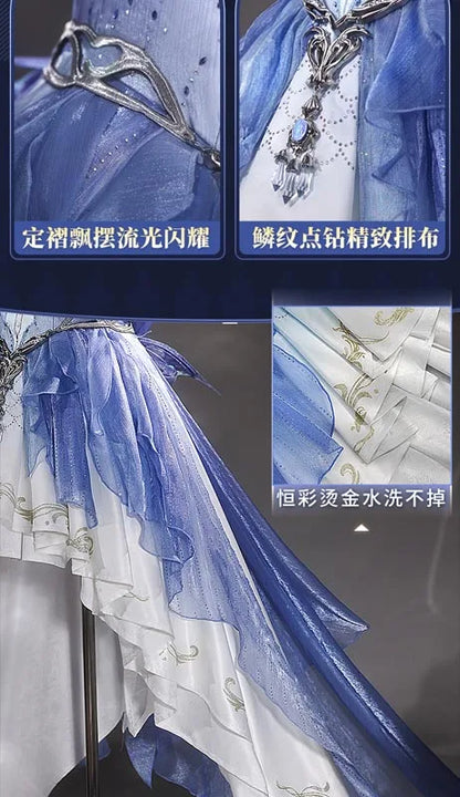 Love and Deepspace MC Cosplay Costume Deepsea Waves Dress Heroines Uniform Carnival Outfit Headwear Halloween Party Women Girls