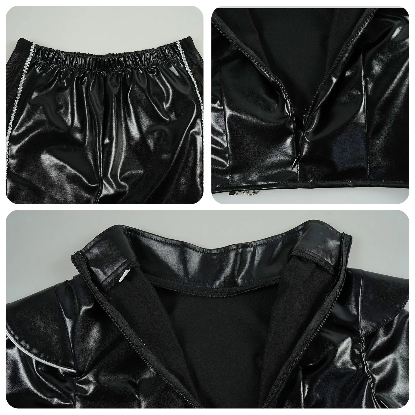 KPop Demon Hunters Rumi Cosplay Costume Black Leather Combat Uniform Necklace Gothic Punk Huntrix Halloween Women Girls iCoser