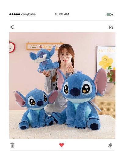 25/40/60cm Big Size Angel Stitch Disney Anime Plush Stuffed Dolllilo & Stitch Cartoon Plushies Pillow Ornaments Holiday Gifts