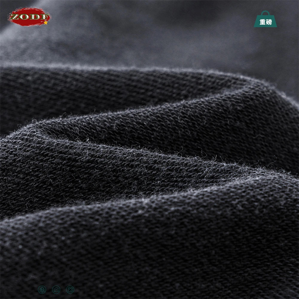 ZODF Retro Autumn Winter Washed Cotton Hoodies Unisex Loose 380gsm Knitted Sport Hooded Pullovers Brand Clothes HY0884