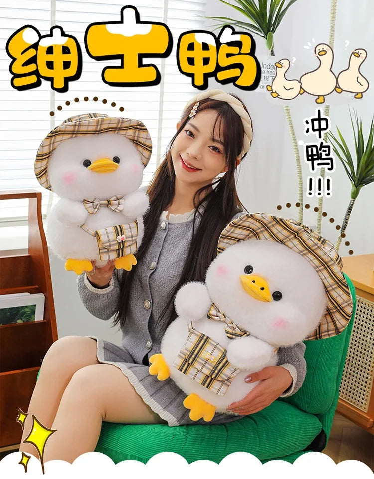 New 25/35/45cm Kawaii Cute Gentleman Duck Plush Toy Children's Pillow Doll Interior Decoration Boys and Girls Birthday Gifts