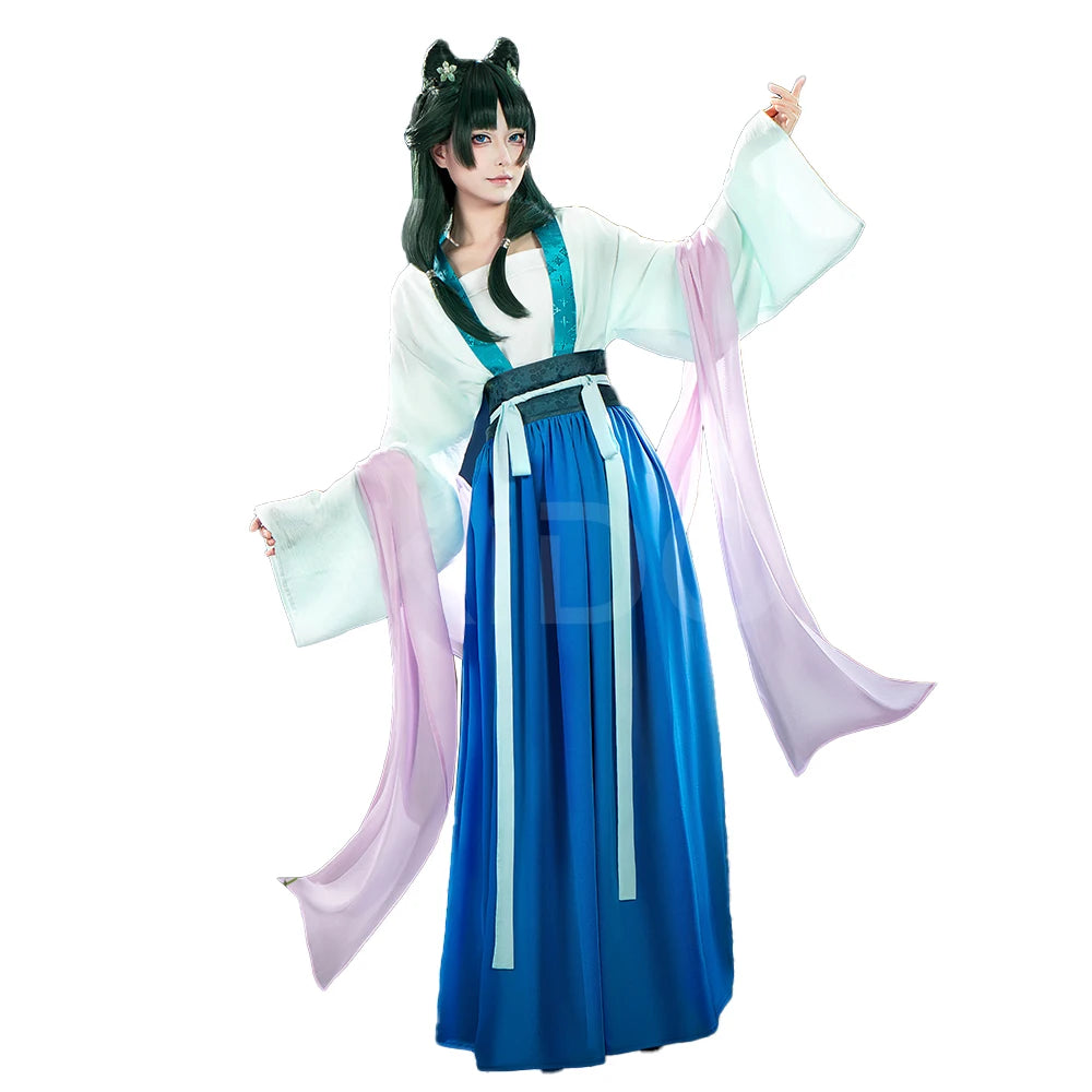 IN STOCK Maomao Cosplay Costume Anime The Apothecary Diaries【XS-4XL】DokiDoki-SR Mao Mao Frog Blue Dress Halloween Wig Season 2