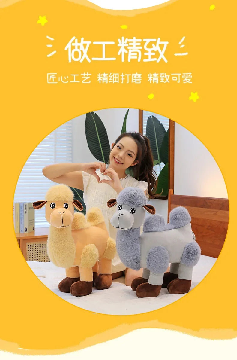 35/55cm Cute Cartoon Camel Plushies Doll Soft Stuffed Animals Plush Toys Home Decor Girls Sleeping Hug Pillow for Kids Xmas Gift