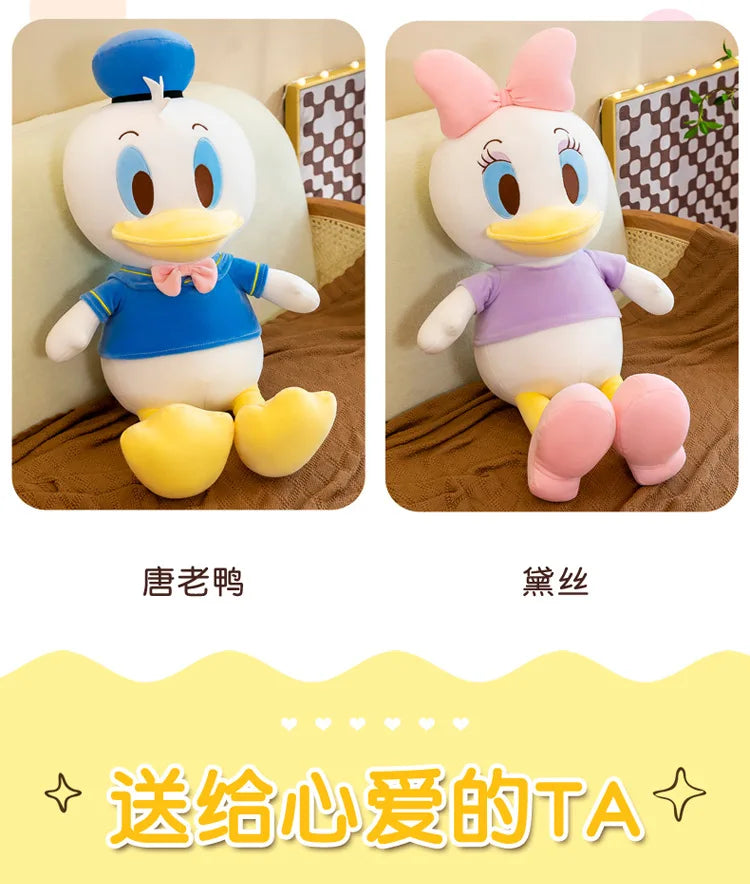 Disney Donald Duck Daisy Giant Plush Dolls Hot Toys Kawaii Soft Pillow Stuffed Animal Couple Dolls Birthday Xmas Gifts for Kids