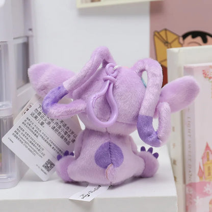 Hot Kawaii Disney Stitch Angel Plush Stuffed Toys Purple Anime Lilo&Stitch Doll Cute Keychain Pendant Birthday Gift For Kid Girl