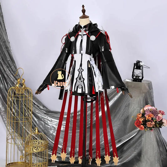 Arknights Exusiai The New Covenant Cosplay Costume Wig Uniform Jacket Headwear Earrings Halloween Party for Women Girls Carnival