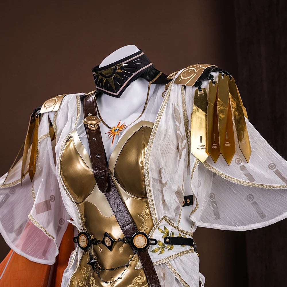 Wuthering Waves Augusta Cosplay Costume Wig Dress Uniform Headwear Earrings Christmas Halloween Party for Women Girls Role Play