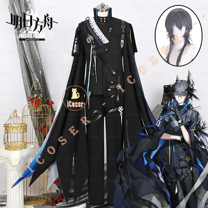 Arknights Aefanyl Logos Cosplay Costume Wig Uniform Earrings Ears Rhodes Island Elite Operator Halloween Party Women Men iCoser